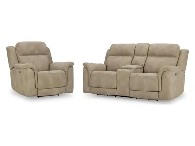 Next-Gen Durapella Power Reclining Loveseat and Power Recliner