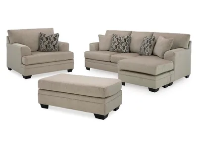 Stonemeade Sofa Chaise, Oversized Chair, and Ottoman