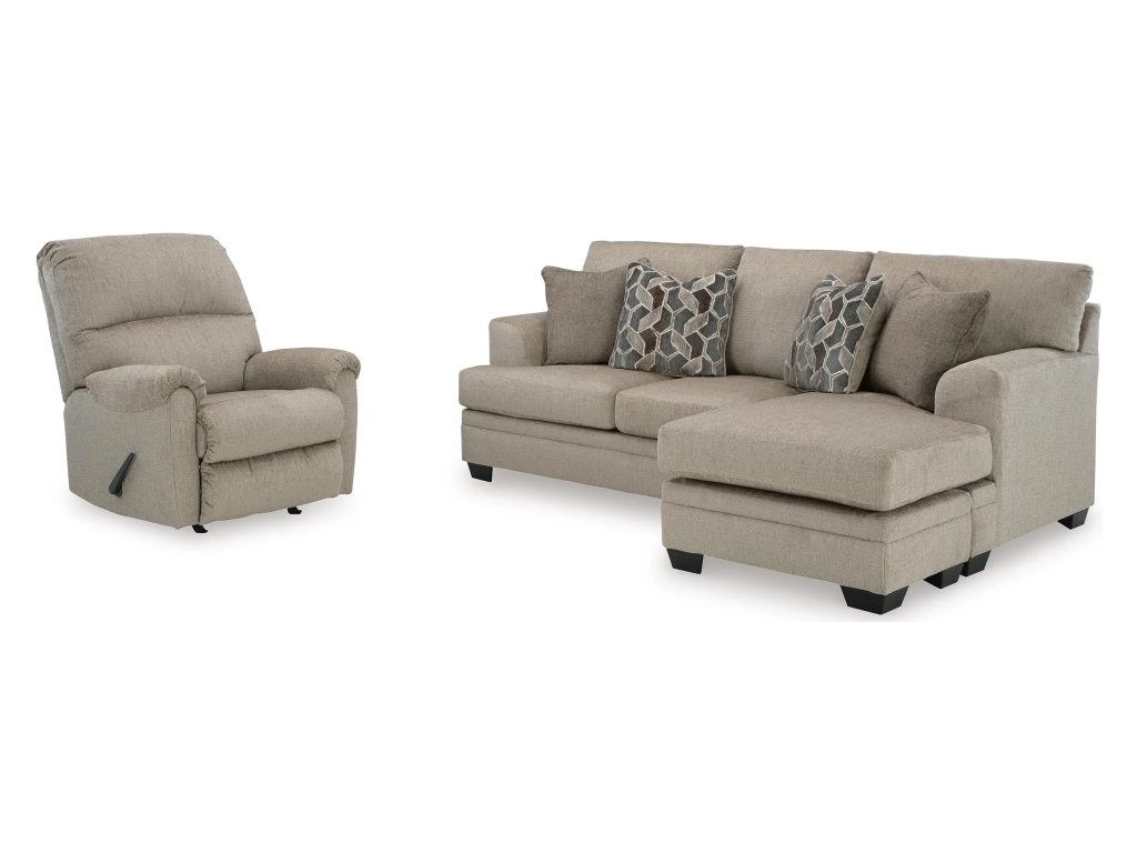 Stonemeade Sofa Chaise and Recliner - image 1