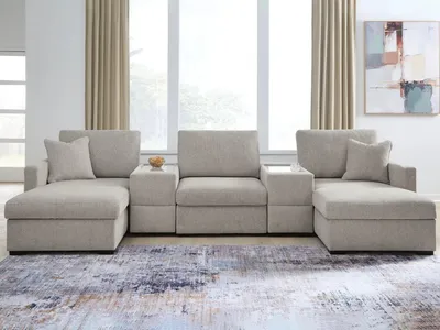 ModMax Luxe 5-Piece Double Chaise Sectional with Storage Consoles - Alternative View
