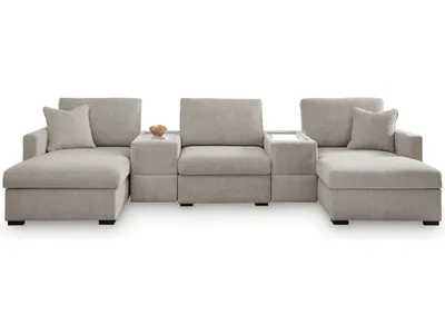 ModMax Luxe 5-Piece Double Chaise Sectional with Storage Consoles