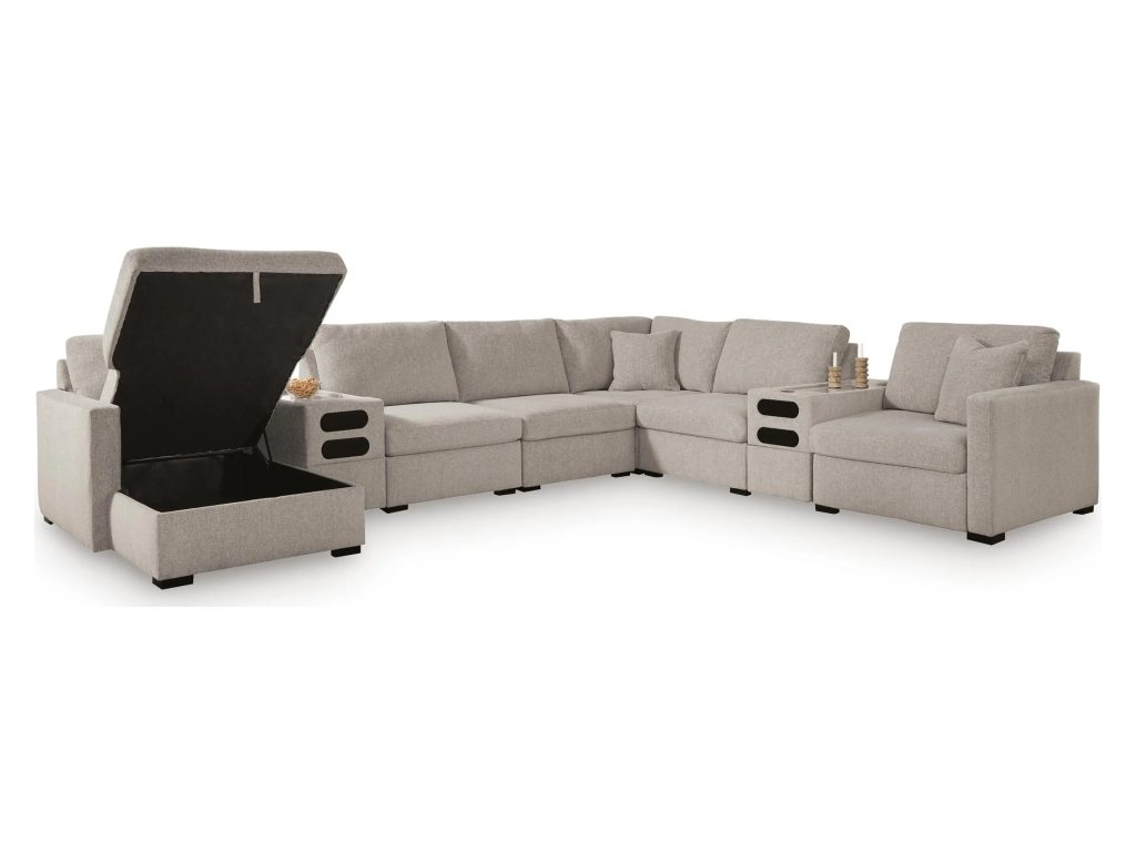 ModMax Luxe 8-Piece Sectional with Storage Chaise and Audio Consoles - main image