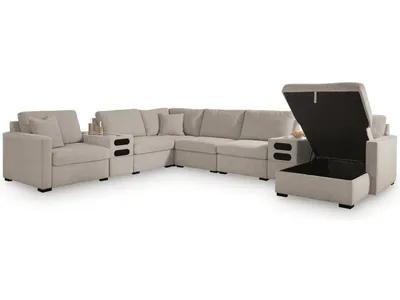 ModMax Luxe 8-Piece Sectional with Storage Chaise and Audio Consoles