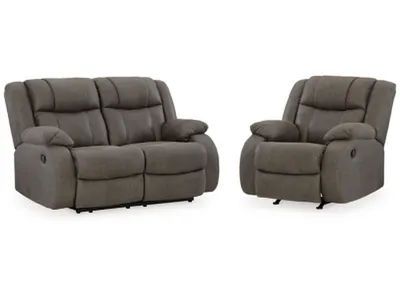 First Base Reclining Loveseat and Recliner
