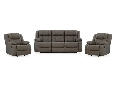 First Base Reclining Sofa and 2 Recliners