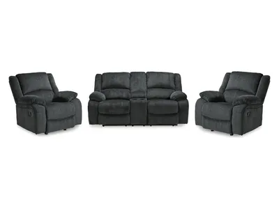Draycoll Reclining Loveseat and 2 Recliners