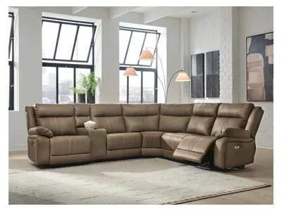 Max-Momentum 6-Piece Power Reclining Sectional with Audio Console - Alternative View