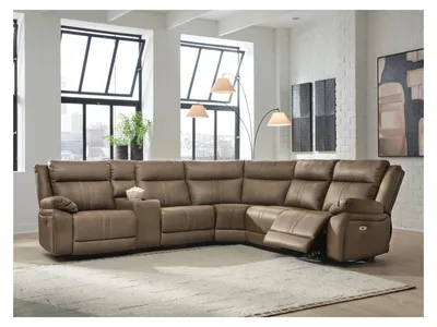 Max-Momentum 6-Piece Power Reclining Sectional with Audio Console - Alternative View
