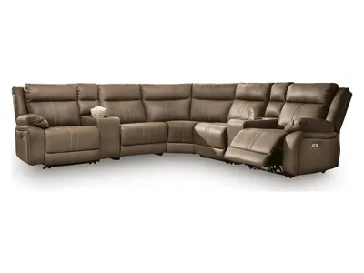Max-Momentum 7-Piece Power Reclining Sectional with Audio Consoles