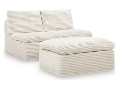 Fannin Armless Chair with Ottoman
