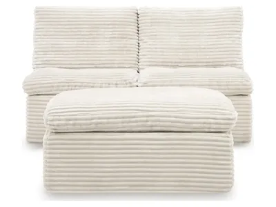 Fannin Armless Chair with Ottoman - Alternative View