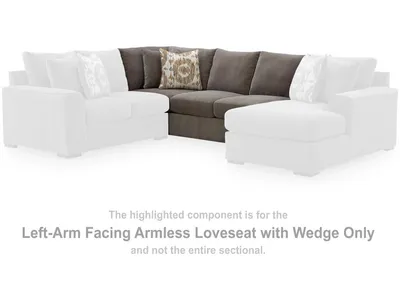 Larson Levee Left-Arm Facing Armless Loveseat with Wedge - Alternative View