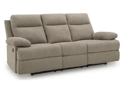 Side-Swipe Reclining Sofa with Drop Down Table