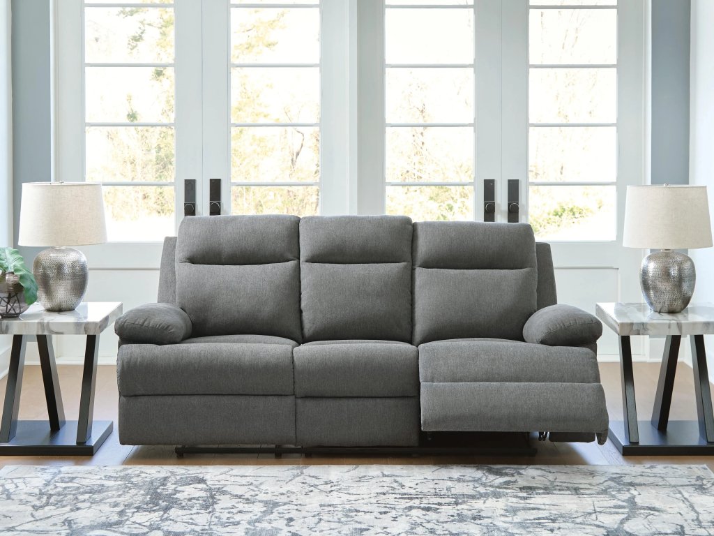 Side-Swipe Reclining Sofa with Drop Down Table - image 1