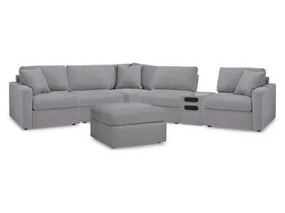 Modmax 6-Piece Sectional and Oversized Accent Ottoman