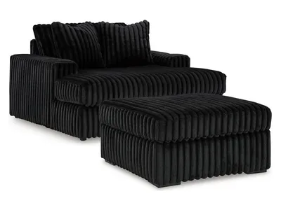 Midnight-Madness Oversized Chaise and Oversized Accent Ottoman