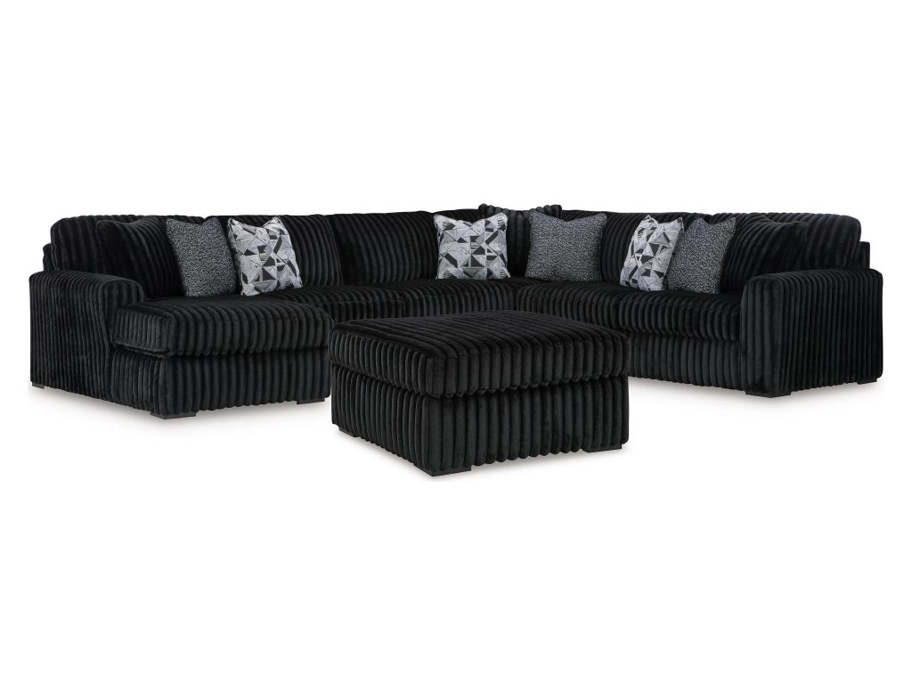 Midnight-Madness 4-Piece Sectional and Ottoman - main image