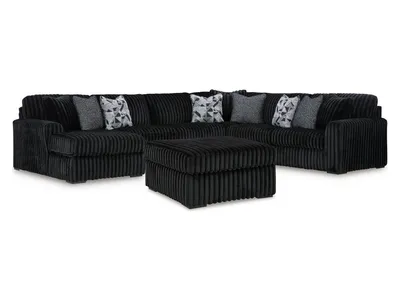 Midnight-Madness 4-Piece Sectional and Ottoman