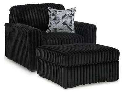 Midnight-Madness Oversized Chair and Ottoman