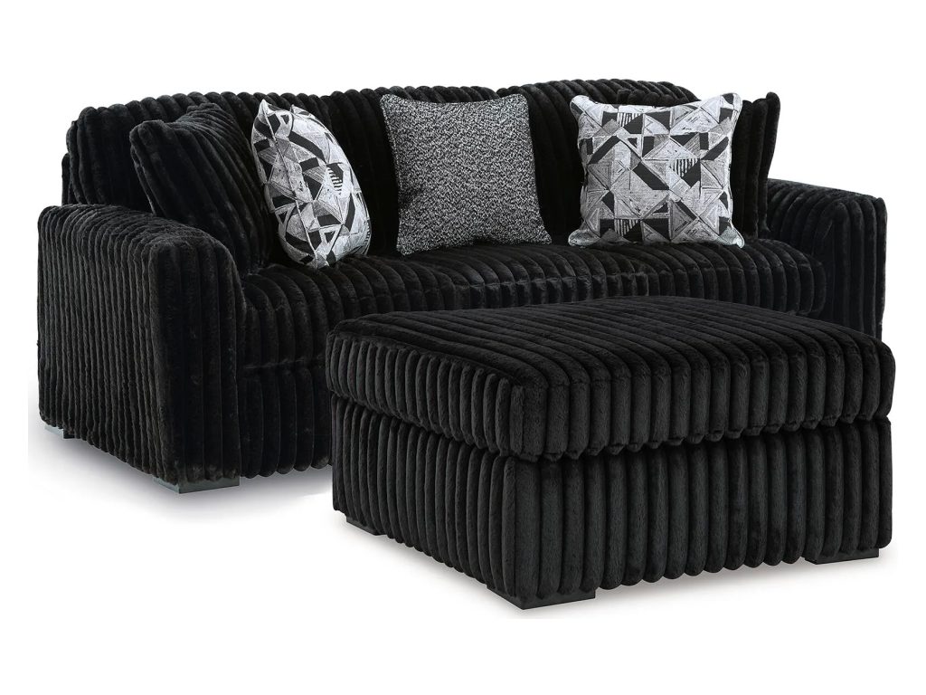 Midnight-Madness Sofa and Oversized Ottoman - main image