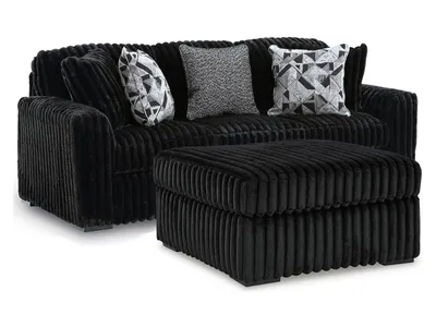 Midnight-Madness Sofa and Oversized Ottoman