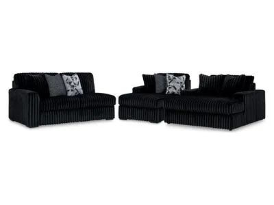 Midnight-Madness 2-Piece Sectional and Oversized Chaise