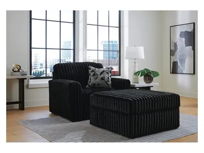 Midnight-Madness Oversized Chair and Ottoman