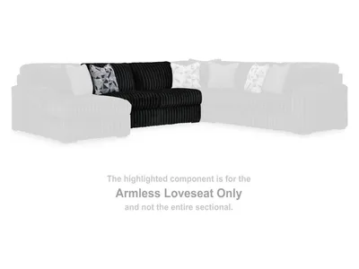 Midnight-Madness Armless Loveseat