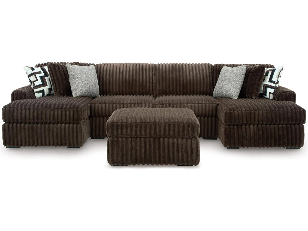 Midnight-Madness 3-Piece Double Chaise Sectional and Ottoman - main image