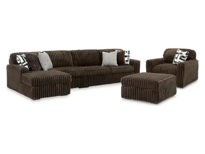 Midnight-Madness 3-Piece Sectional, Oversized Chair and Ottoman