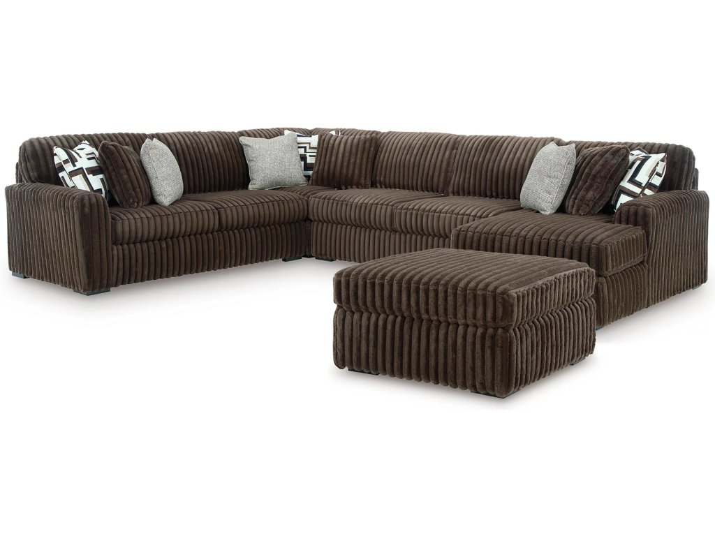 Midnight-Madness 4-Piece Sectional and Oversized Accent Ottoman - main image