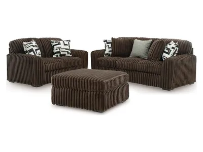 Midnight-Madness Sofa, Loveseat and Oversized Accent Ottoman