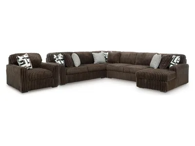 Midnight-Madness 4-Piece Sectional and Oversized Chair