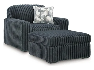 Midnight-Madness Oversized Chair and Ottoman