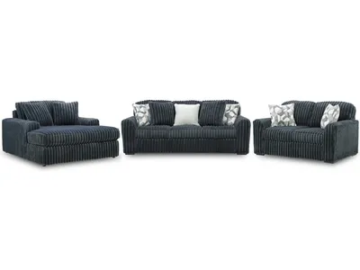 Midnight-Madness Sofa, Loveseat and Oversized Chaise