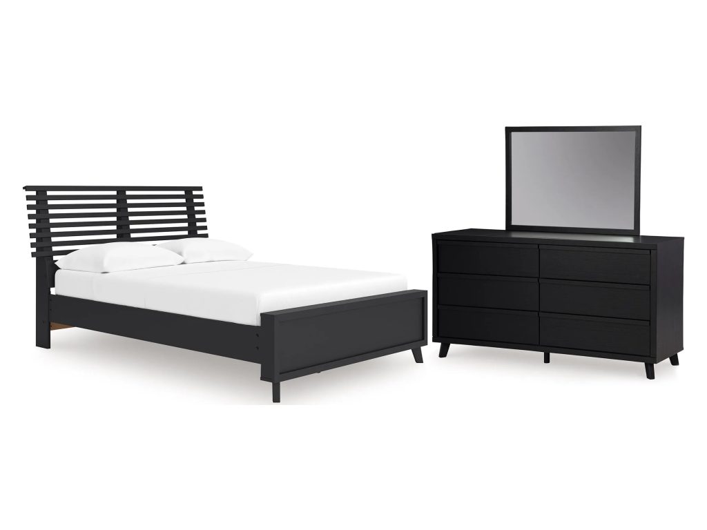 Danziar Full Slat Panel Platform Bed, Dresser and Mirror - main image