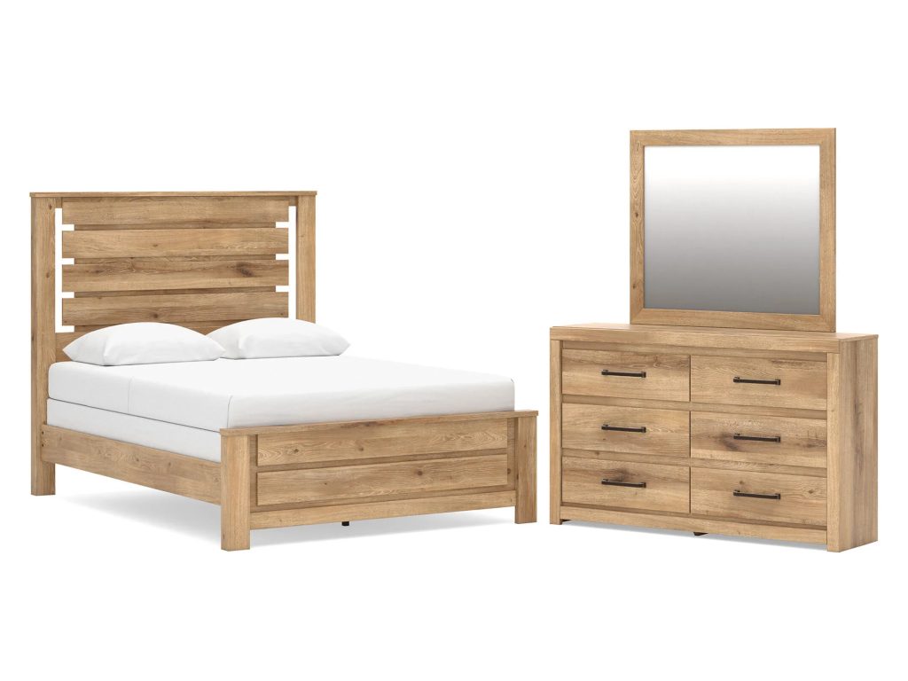 Brozmont Queen Panel Bed, Dresser and Mirror - main image