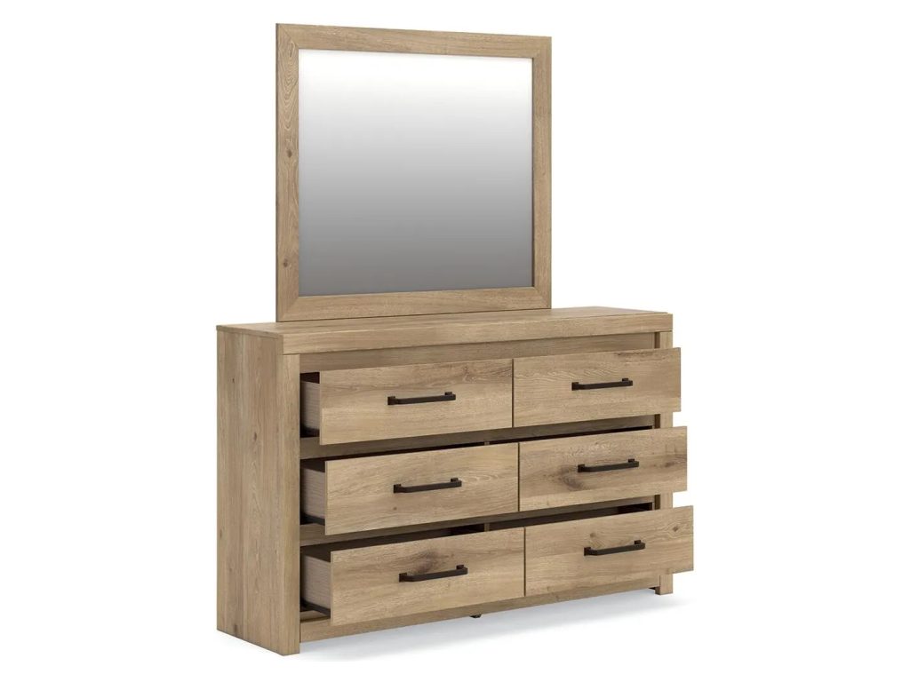 Brozmont Full Panel Platform Bed, Dresser and Mirror - image 3