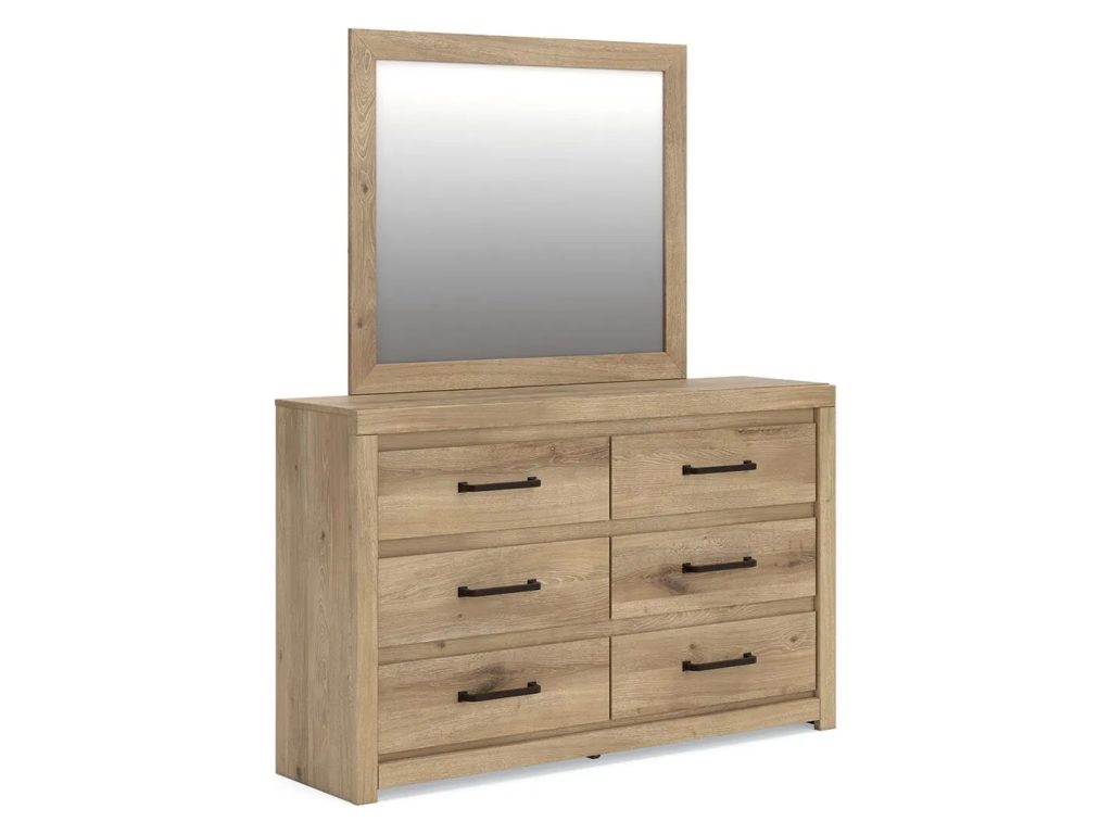 Brozmont Full Panel Platform Bed, Dresser and Mirror - image 2