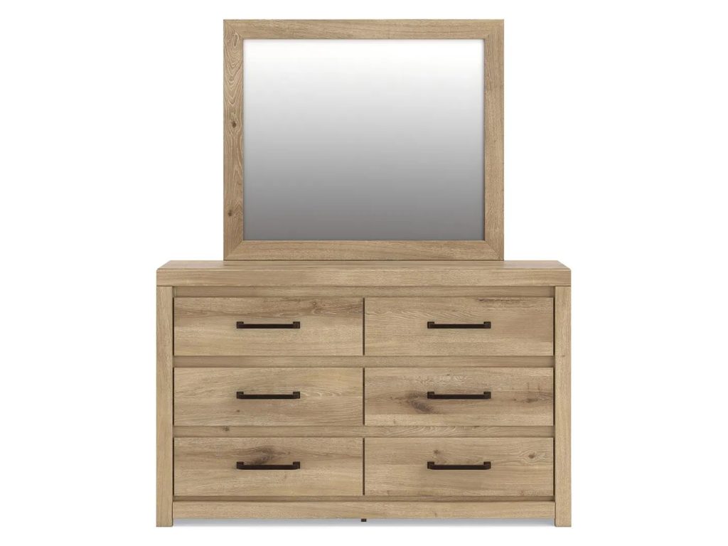 Brozmont Full Panel Platform Bed, Dresser and Mirror - image 1