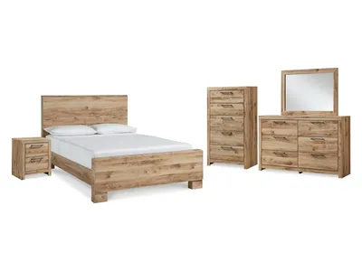 Hyanna Queen Panel Bed, Dresser, Mirror, Chest and Nightstand