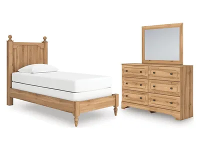 Aleaport Twin Panel Bed, Dresser and Mirror