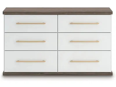 Kendanport Queen Upholstered Bed, Dresser and Nightstand