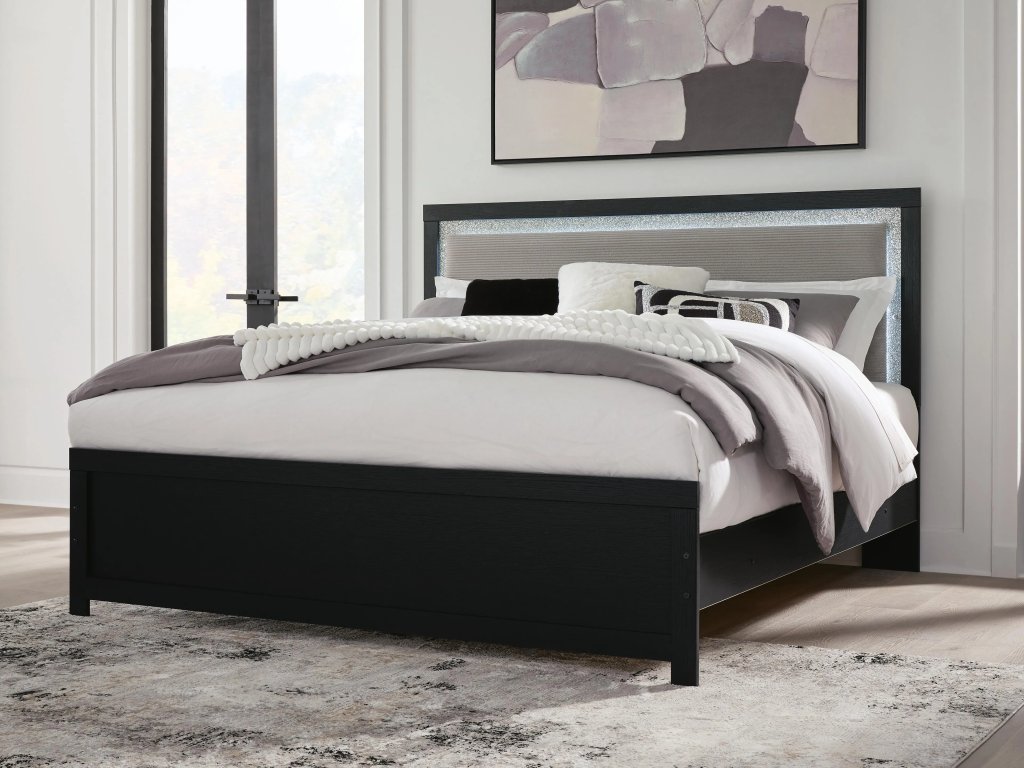 Maeling King Upholstered Panel Bed - image 1