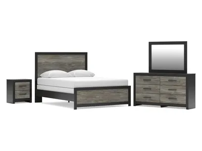 Broachmyn Queen Panel Bed, Dresser, Mirror and Nightstand