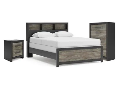 Broachmyn Queen Bookcase Bed, Chest and Nightstand
