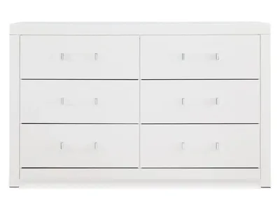 Maeling Queen Upholstered Panel Bed, Dresser and Nightstand