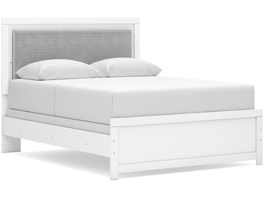 Maeling Queen Upholstered Panel Bed, Dresser and Nightstand - image 4