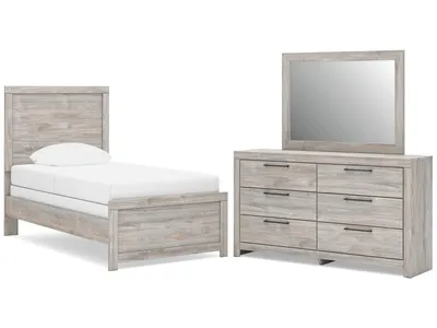 Broachmyn Twin Panel Bed, Dresser and Mirror