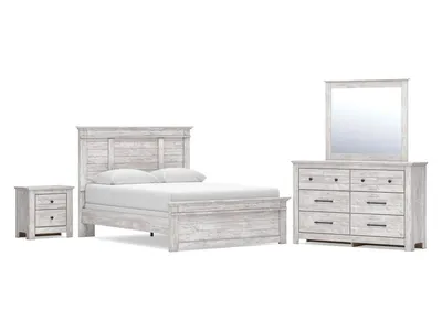 Makidern Queen Panel Bed, Dresser, Mirror and Nightstand